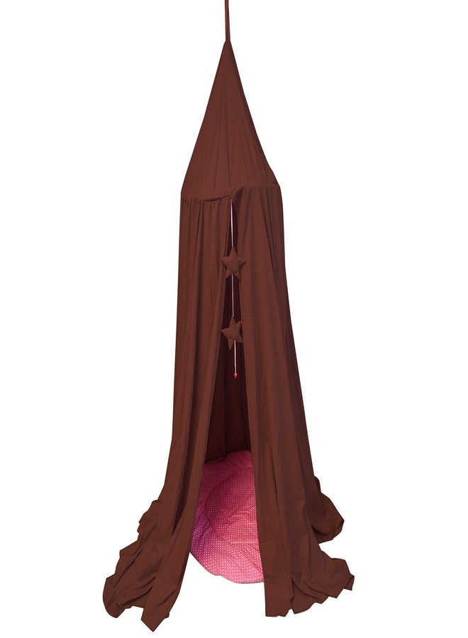 Next Day Art Teepee Play Tent for Kids Portable Foldable Flag House for Children Play Tents with Mat for Girl and Boy with Carry Case Canvas Playhouse Indoor and Outdoor with Baby Pillow Queen - Brown - Image 5